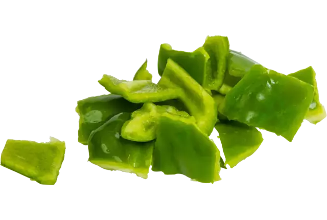 Paprika groen brunoise 30mm bak 1kg
